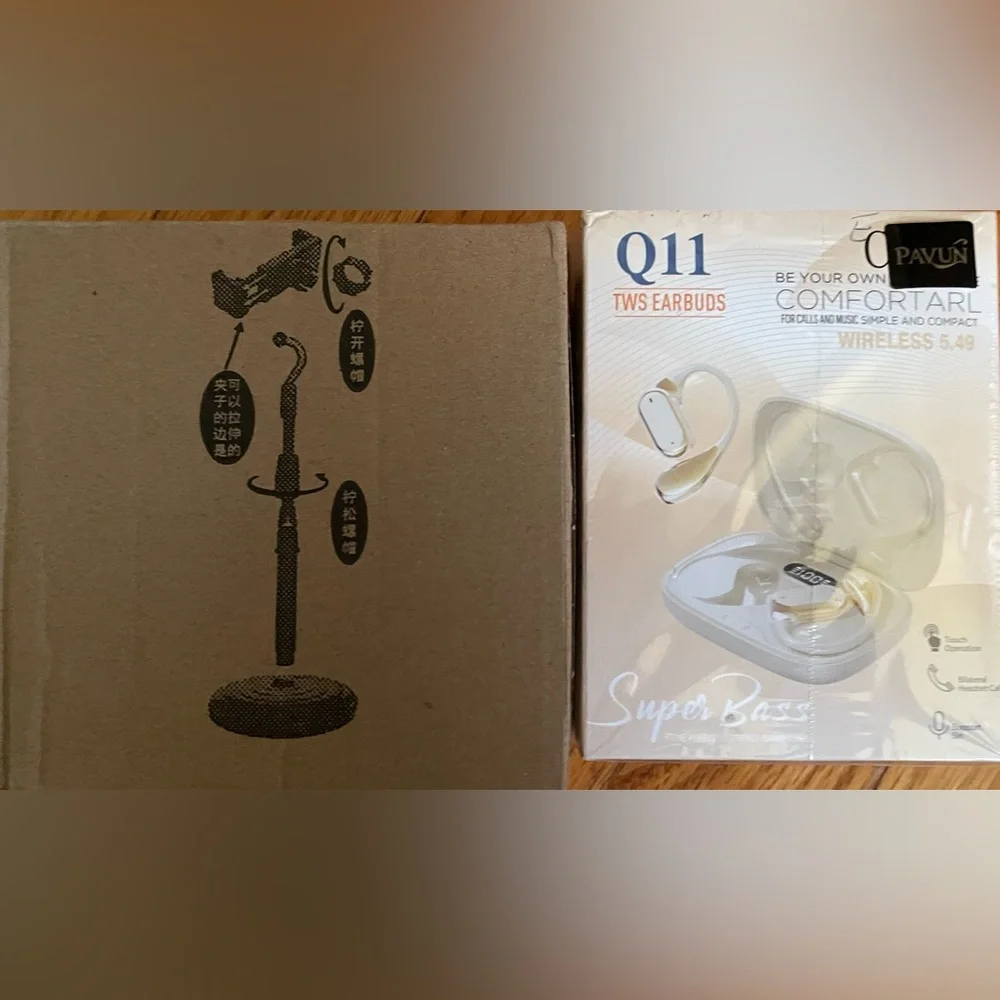 PAVUN Q11 TWS Earbuds & phone stand